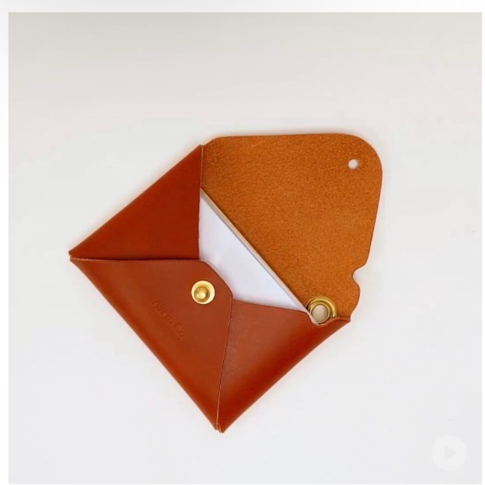 Avryn Co. chestnut brown Leather cardholder and wristlet new never used - Picture 3 of 5